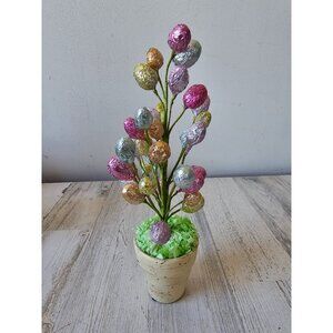 Vintage Roman foil chocolate egg tree village Easter spring‎ decor